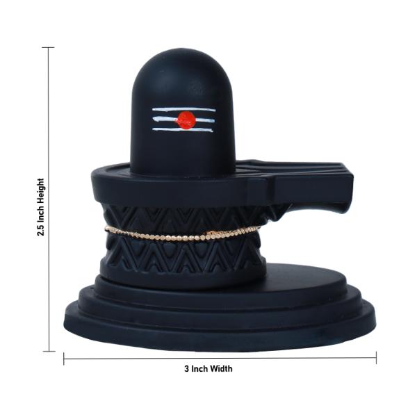 Shivling with Nandi Statue - 2.5 Inches | Fibre Shiva Lingam/ Nandi Idol for Home Decor - Fibre Murties
