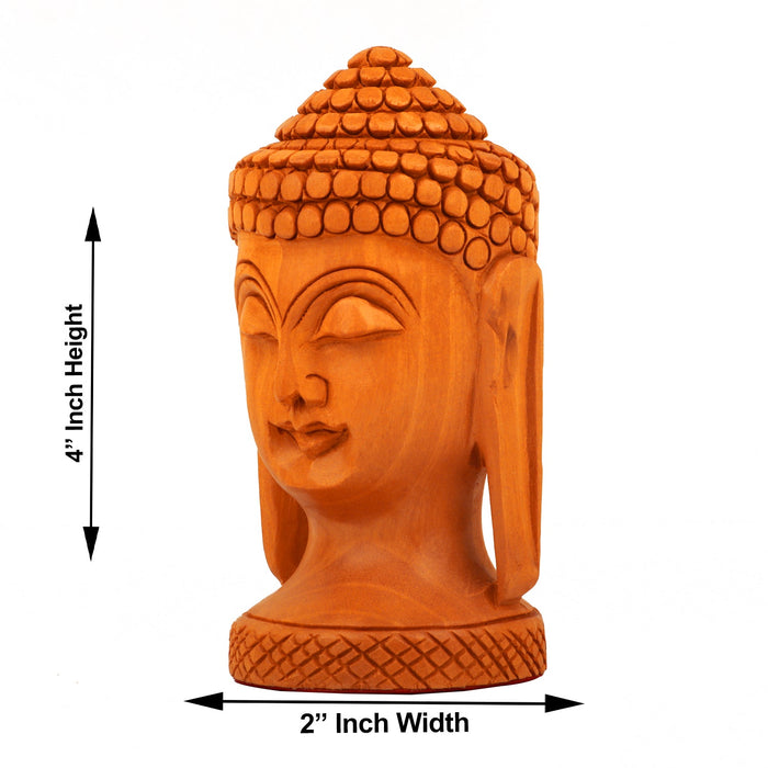Buddha Statue - 4 Inches | Wooden Buddha Idol/ Buddha Murti for Home Decor