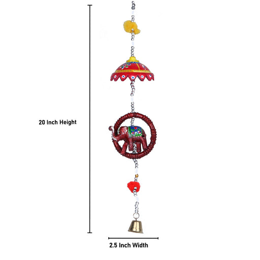 Toran Set - 20 Inches | 2 Pcs/ Umbrella with Elephant Design Thoranam for Home Decor - Toran