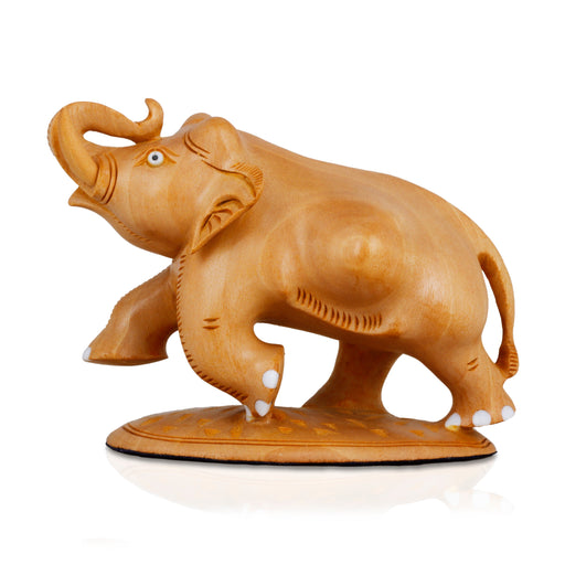 Elephant Statue - 3 Inches | Wooden Statue/ Elephant Idol for Home Decor - Table Stand Accessories