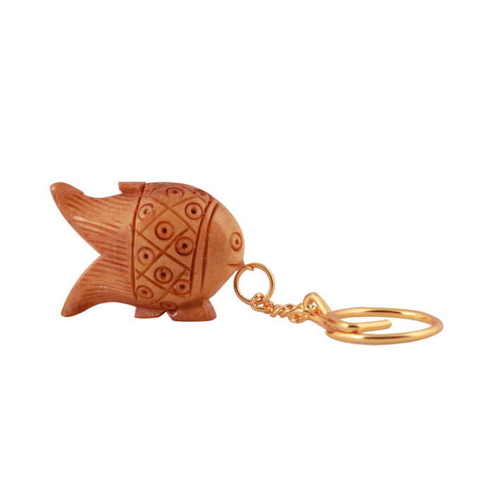 Key Chain - 2 Inches | Wooden Statue/ Wooden Carving Key Ring for Bike