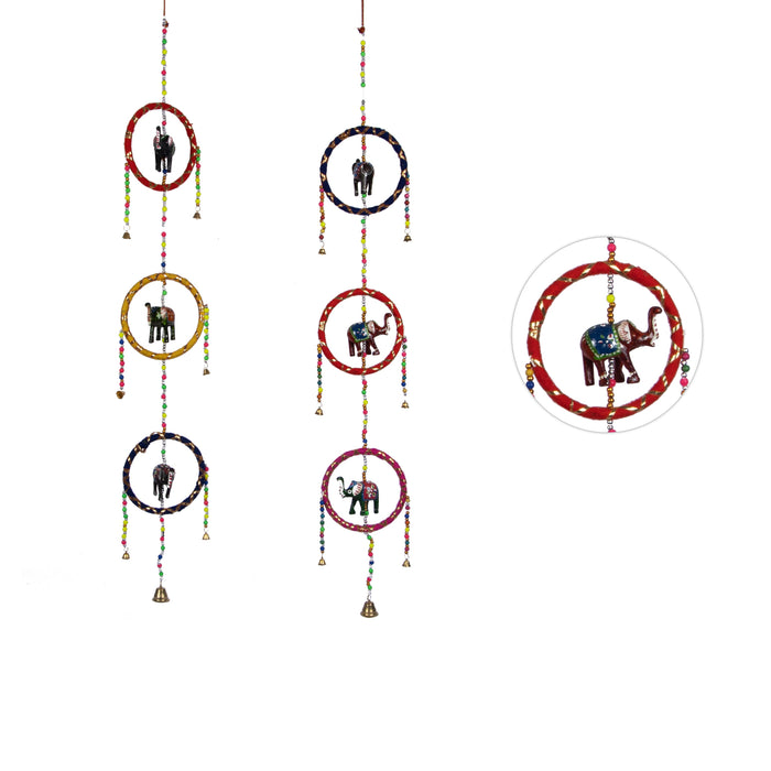 Toran Set - 34 Inches | Elephant Gota Ring Thoranam/ Toran for Main Door Decor - Toran