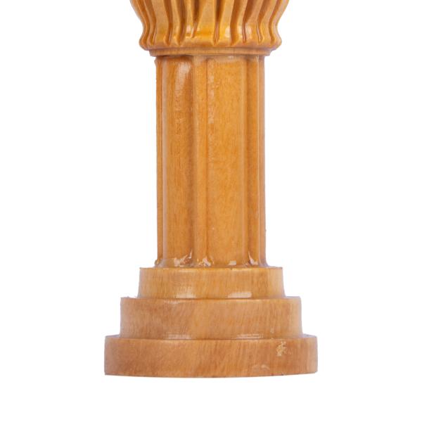 Wooden Ashok Pillar - 5 Inches | Ashoka Pillar Wooden for Home - Table Stand Accessories