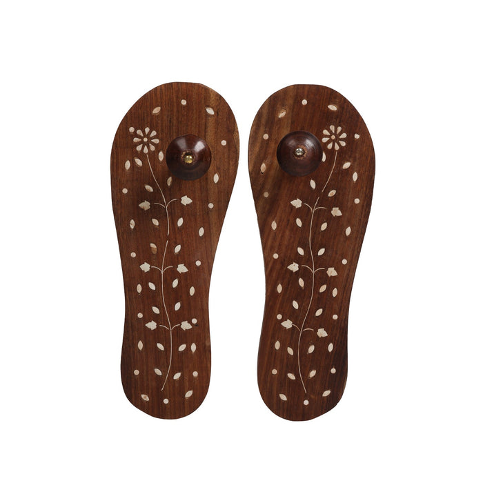 Paduka - 10.5 Inches | Swami Paduka/ Wooden Charan Paduka for Pooja - Pooja Box & Paduka