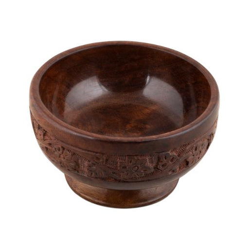 Wooden Bowl - 5 Inches | Carved Wooden Salad Bowl/ Wooden Cup for Home - Bowls
