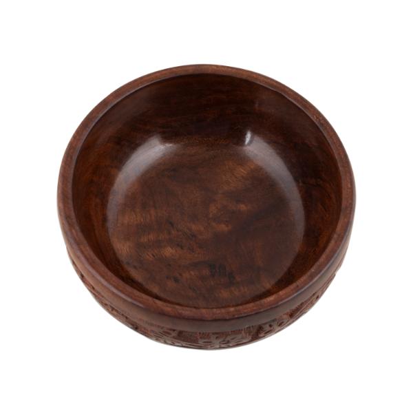 Wooden Bowl - 5 Inches | Carved Wooden Salad Bowl/ Wooden Cup for Home - Bowls