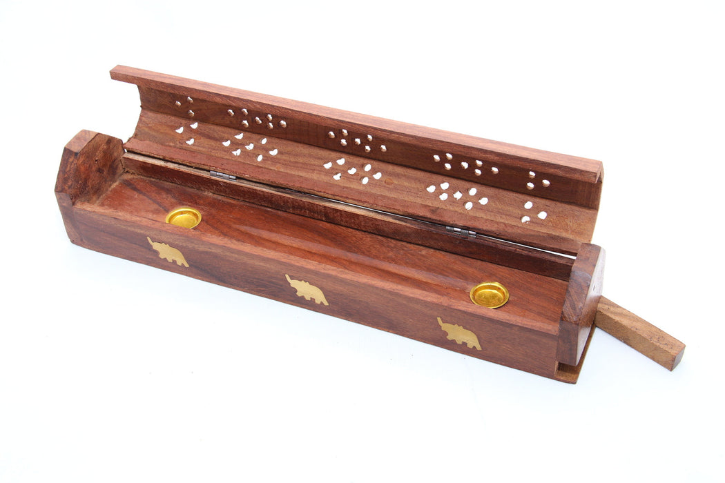 Agarbathi Box | Wooden Incense Holder/ Elephant Design Agarbatti Box for Pooja