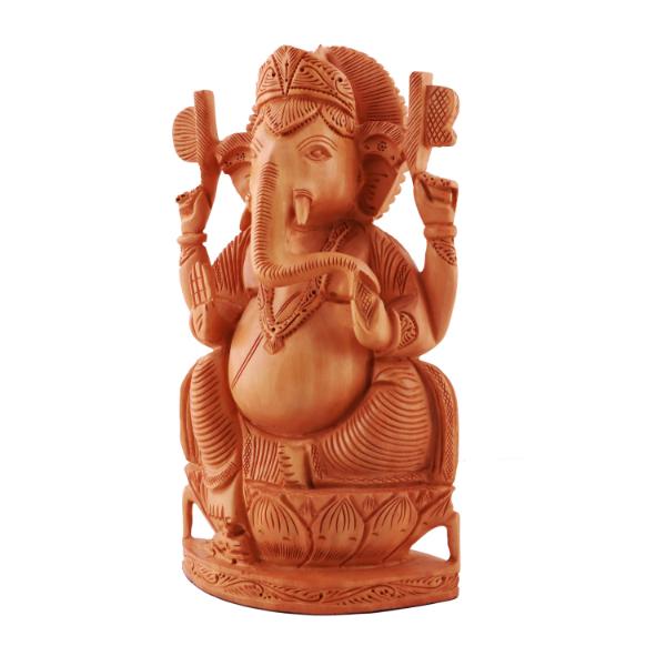 Ganesh Murti - 10 Inches | Wooden Statue/ Vinayagar Statue/ Ganapati Murti for Home Decor - Wooden Murties