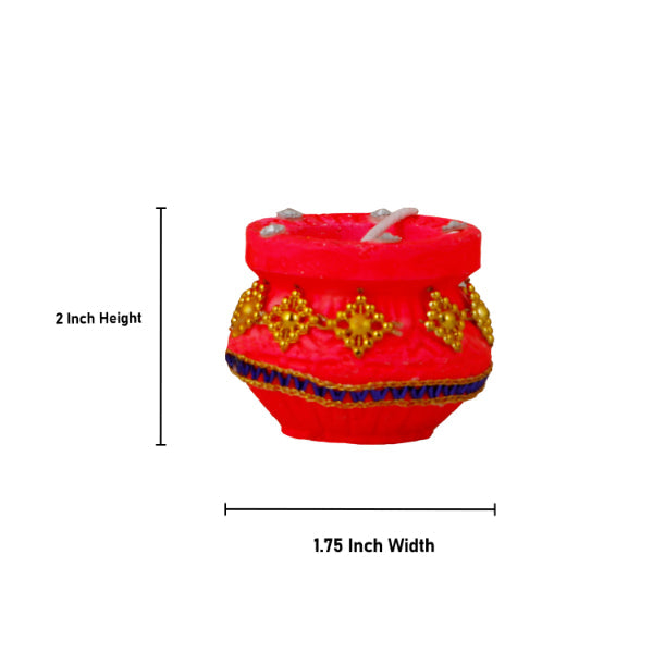 Decorative Diya Set - 2 x 1.75 Inches | 7 Pcs/ Wax Diya/ Candle Diya for Home Decor/ Assorted Colour - Karthik Deep
