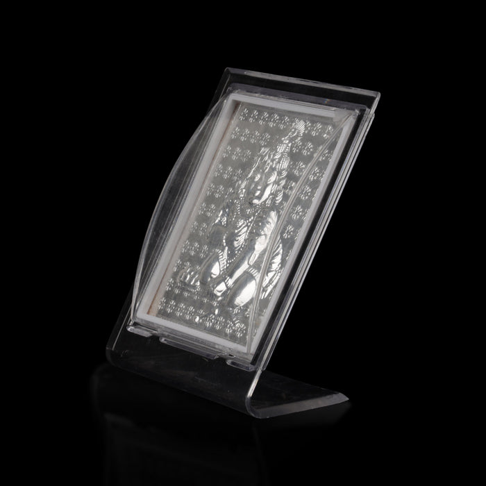 Krishna Frame - 4 x 3.25 Inches | Silver Crawling Kannan Acrylic Stand for Worship - Car Stand & Car Accessories