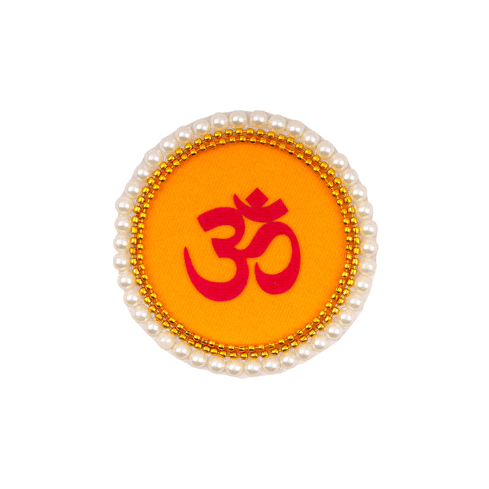 Rangoli Sticker - 3 Inches | Artificial Rangoli Design/ Om Pearl Design Rangoli Sticker for Floor - Kolam & Rangoli