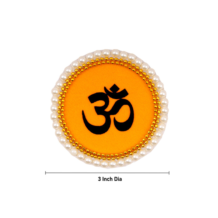 Rangoli Sticker - 3 Inches | Artificial Rangoli Design/ Om Pearl Design Rangoli Sticker for Floor - Kolam & Rangoli