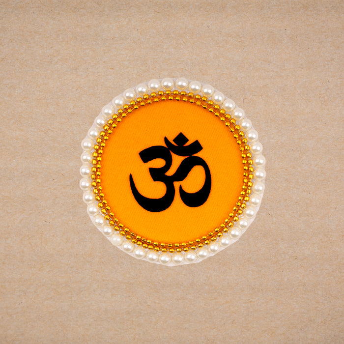 Rangoli Sticker - 3 Inches | Artificial Rangoli Design/ Om Pearl Design Rangoli Sticker for Floor - Kolam & Rangoli