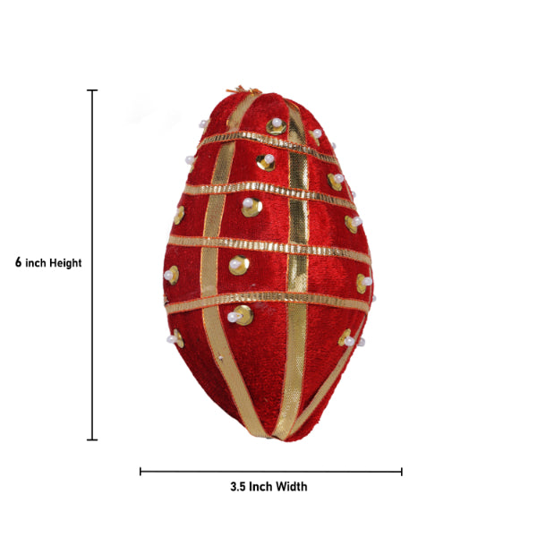 Decorative Coconut - 6 Inch | Artificial Coconut/ Coconut for Pooja/ Assorted Design - Table Stand Accessories