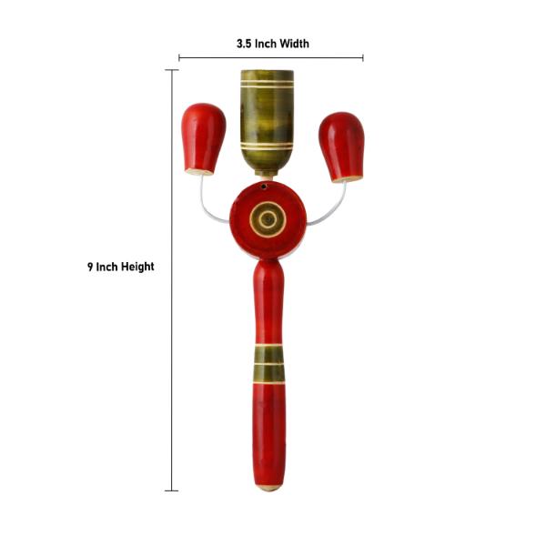 Colour Rattle Toy - 9 x 3.5 Inches | Wooden Toy/ Childrens Toy/ Wooden Rattle for Kids - Traditional Games & Toys