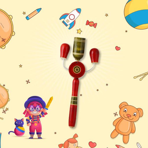 Colour Rattle Toy - 9 x 3.5 Inches | Wooden Toy/ Childrens Toy/ Wooden Rattle for Kids - Traditional Games & Toys