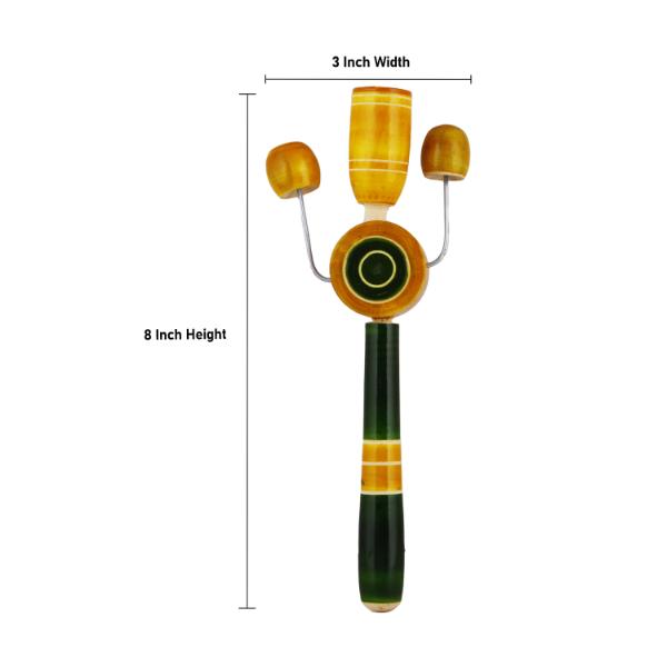 Colour Rattle Toy - 8 Inch | Wooden Toy/ Childrens Toy/ Wooden Rattle for Kids - Traditional Games & Toys