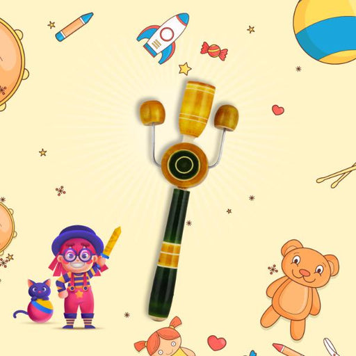 Colour Rattle Toy - 8 Inch | Wooden Toy/ Childrens Toy/ Wooden Rattle for Kids - Traditional Games & Toys