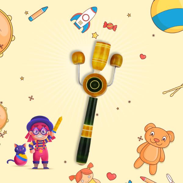 Colour Rattle Toy - 8 Inch | Wooden Toy/ Childrens Toy/ Wooden Rattle for Kids - Traditional Games & Toys
