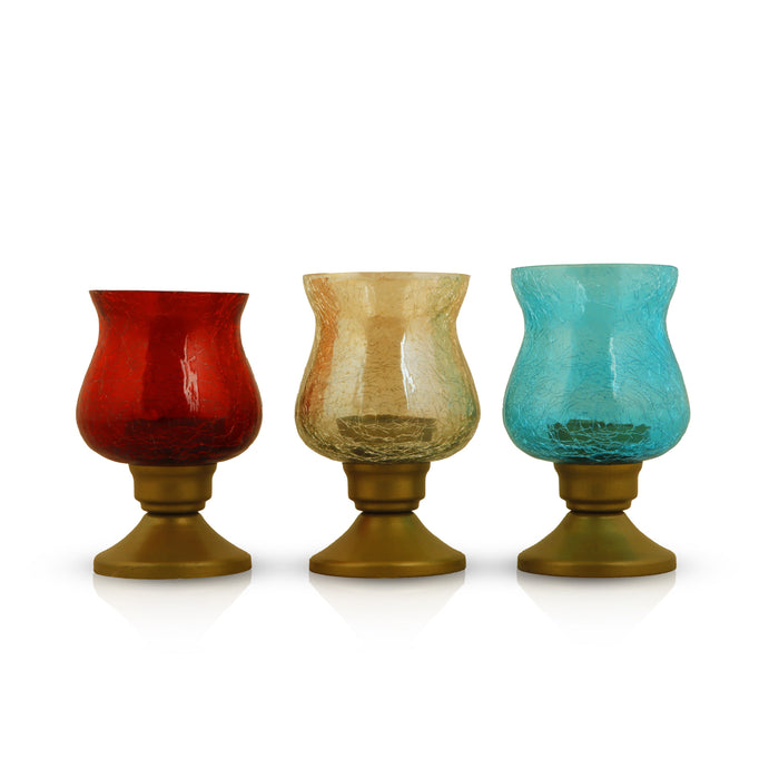 Candle Stand - 5 Inches | 3 Pcs/ Candle Holder/ Glass Candle Holder for Home Decor - Table Stand Accessories