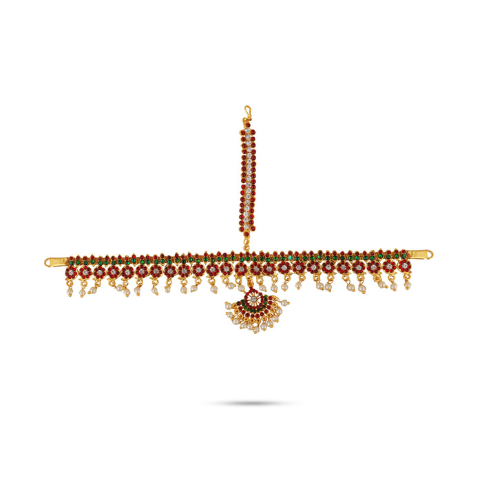 Kemp Jewellery Set | Bharatanatyam Jewellery/ Stone Jewellery/ Hair Jewellery for Dance