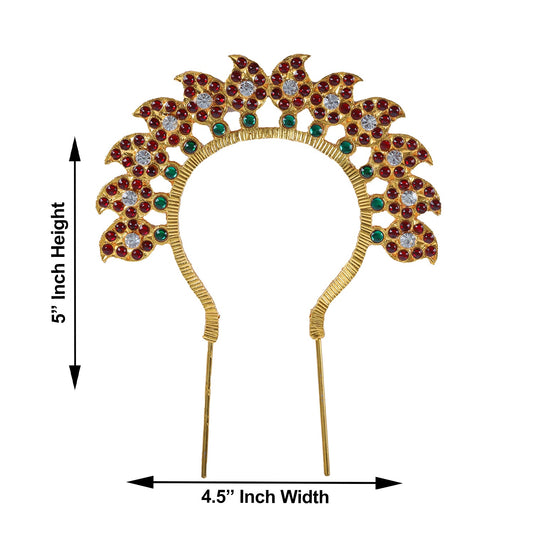Stone Arch - 5 Inches | Kemp Mango Arch/ Hair Accessories/ Jewellery for Deity - Bharatanatyam Jewellery