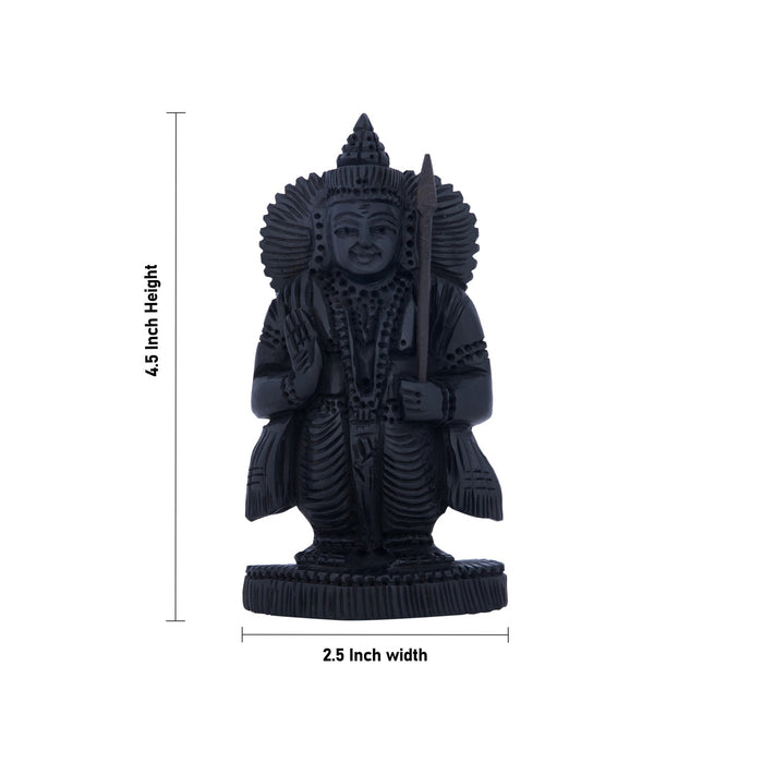 Murugan Statue - 4.5 x 2.5 Inches | Karungali Statue/ Ebony Murugan Idol for Pooja