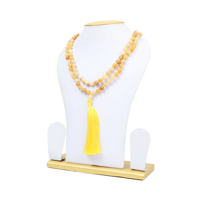 Aventurine Mala - 20 Inches | Yellow Aventurine Beads/ Crystal Mala for Men & Women