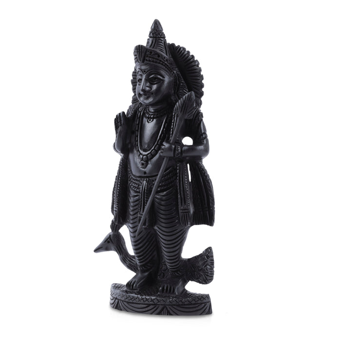 Murugan Statue - 7 Inches | Karungali Murugan Idol/ Ebony Statue for Pooja