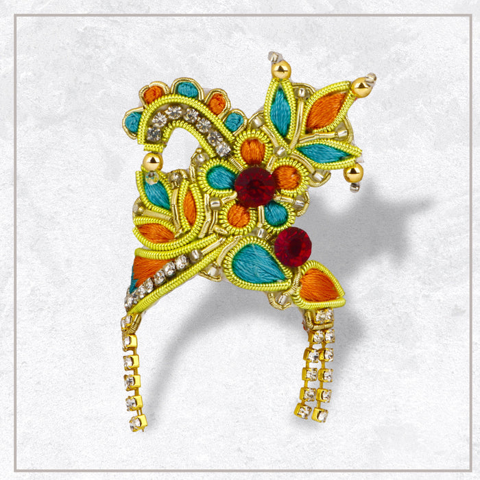 Jari Mukut | Kireedam/ Stone Crown/ Multicolour Stone Kiritam for Deity