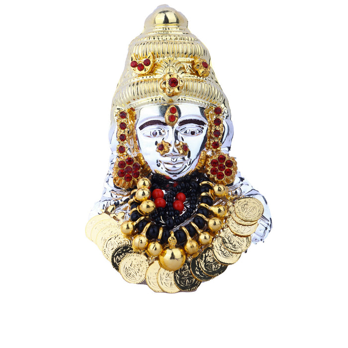 Ammavari Face - 4.5 Inches | Lakshmi Face in Silver/ Amman Face/ Goddess Face for Deity