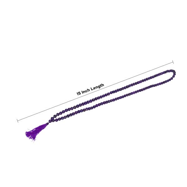 Amethyst Mala - 15 Inches | 108 Beads/ 6 mm/ Amethyst Stone Mala for Meditation - Mala & Pendant