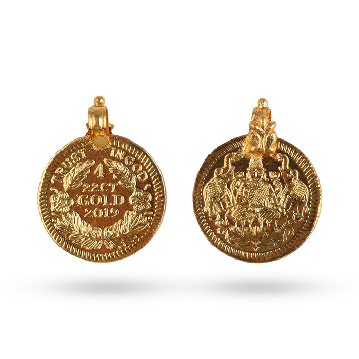 Dollar - 1 Inch | Lakshmi Pendant/ Gold Polish Laxmi Locket for Men & Women