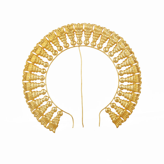 Artificial Flower Arch - 8 x 9.25 Inch | Gold Polish Flower Arch/ Deity Jewellery/ Jewellery for Deity