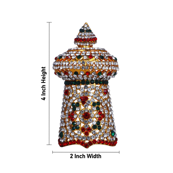 Stone Kireedam - 4 Inches | Vishnu Crown/ Half Mukut/ Kiritam for Deity