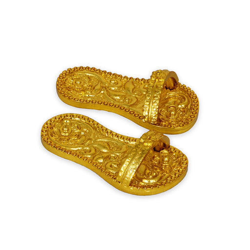 Paduka Set - 1 Inches | Charan Paduka/ Gold Polish Padhuka Set for Pooja - Pooja Box & Paduka