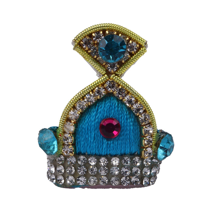 Jari Mukut | Kireedam/ Stone Crown/ Multicolour Stone Kiritam for Deity