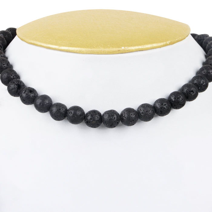 Lava Mala - 19 Inches | 108 Beads/ 8mm/ Lava Stone Mala/ Crystal Mala for Meditation - Mala & Pendant