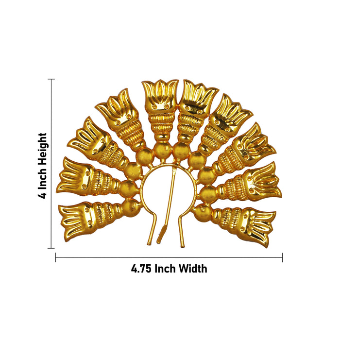 Artificial Flower Arch - 4 x 4.75 Inch | Gold Polish Flower Arch/ Deity Jewellery/ Jewellery for Deity