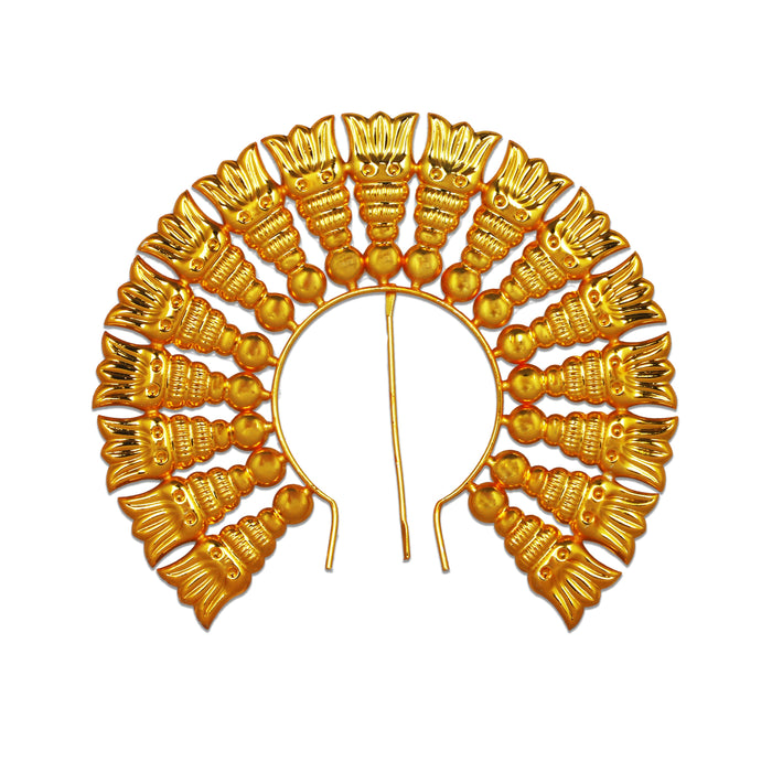Artificial Flower Arch - 5 x 6 Inch | Gold Polish Flower Arch/ Deity Jewellery/ Jewellery for Deity