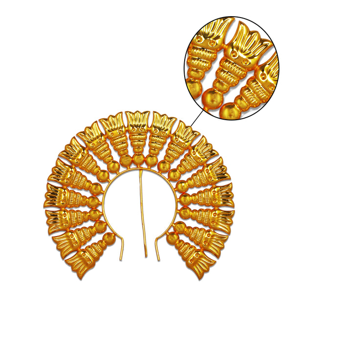 Artificial Flower Arch - 5 x 6 Inch | Gold Polish Flower Arch/ Deity Jewellery/ Jewellery for Deity