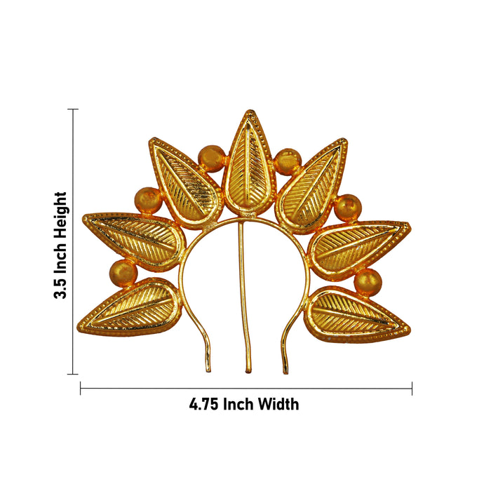Artificial Flower Arch - 3.5 x 4.75 Inch | Gold Polish Flower Arch/ Deity Jewellery/ Jewellery for Deity