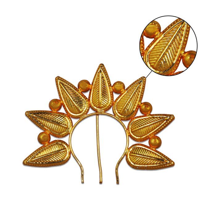 Artificial Flower Arch - 3.5 x 4.75 Inch | Gold Polish Flower Arch/ Deity Jewellery/ Jewellery for Deity