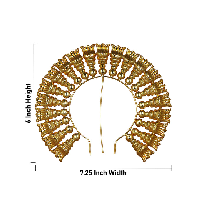 Artificial Flower Arch - 6 x 7.25 Inch | Gold Polish Flower Arch/ Deity Jewellery/ Jewellery for Deity
