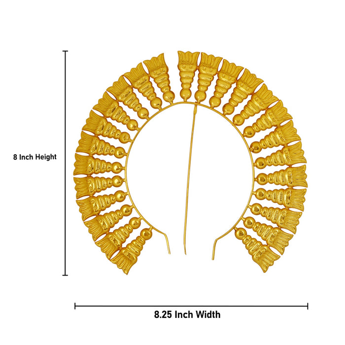 Artificial Flower Arch - 8 x 8.25 Inch | Gold Polish Flower Arch/ Deity Jewellery/ Jewellery for Deity