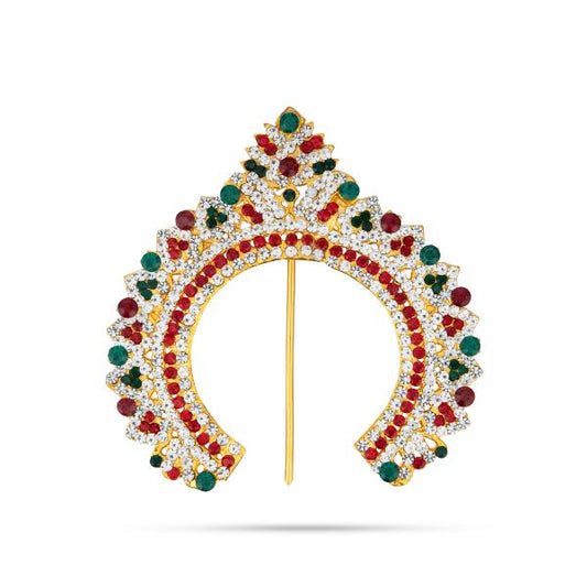 Hair Arch - 4 Inch | Stone Arch/ Hair Accessory/ Multicolour Stone Jewellery for Deity - Head & Face Accessories