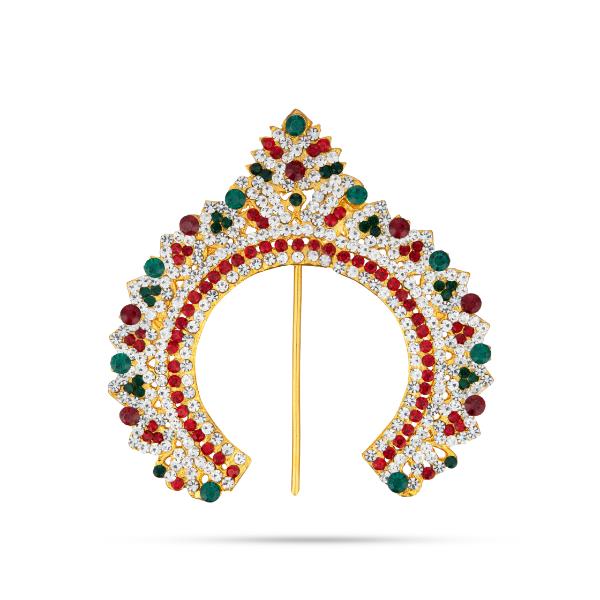 Hair Arch - 4 Inch | Stone Arch/ Hair Accessory/ Multicolour Stone Jewellery for Deity