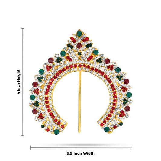 Hair Arch - 4 Inch | Stone Arch/ Hair Accessory/ Multicolour Stone Jewellery for Deity - Head & Face Accessories