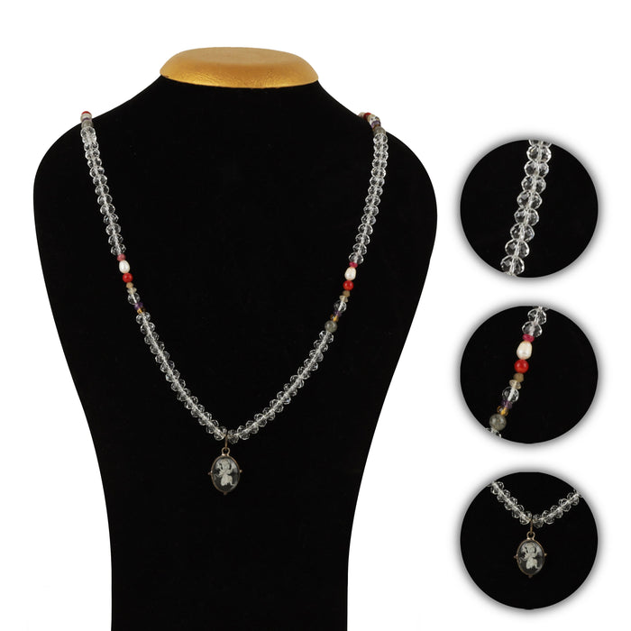 Crystal Mala - 17.5 Inches | 108 Beads/ Navaratna Mala/ Navarathna Mala for Men & Women