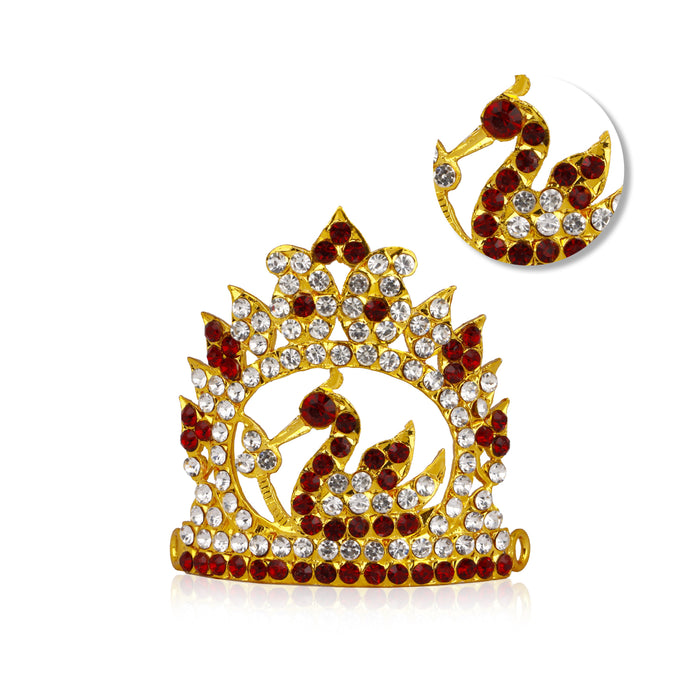 Stone Kireedam | Half Kiritam/ Mukut/ Multicolour Stone Crown for Deity